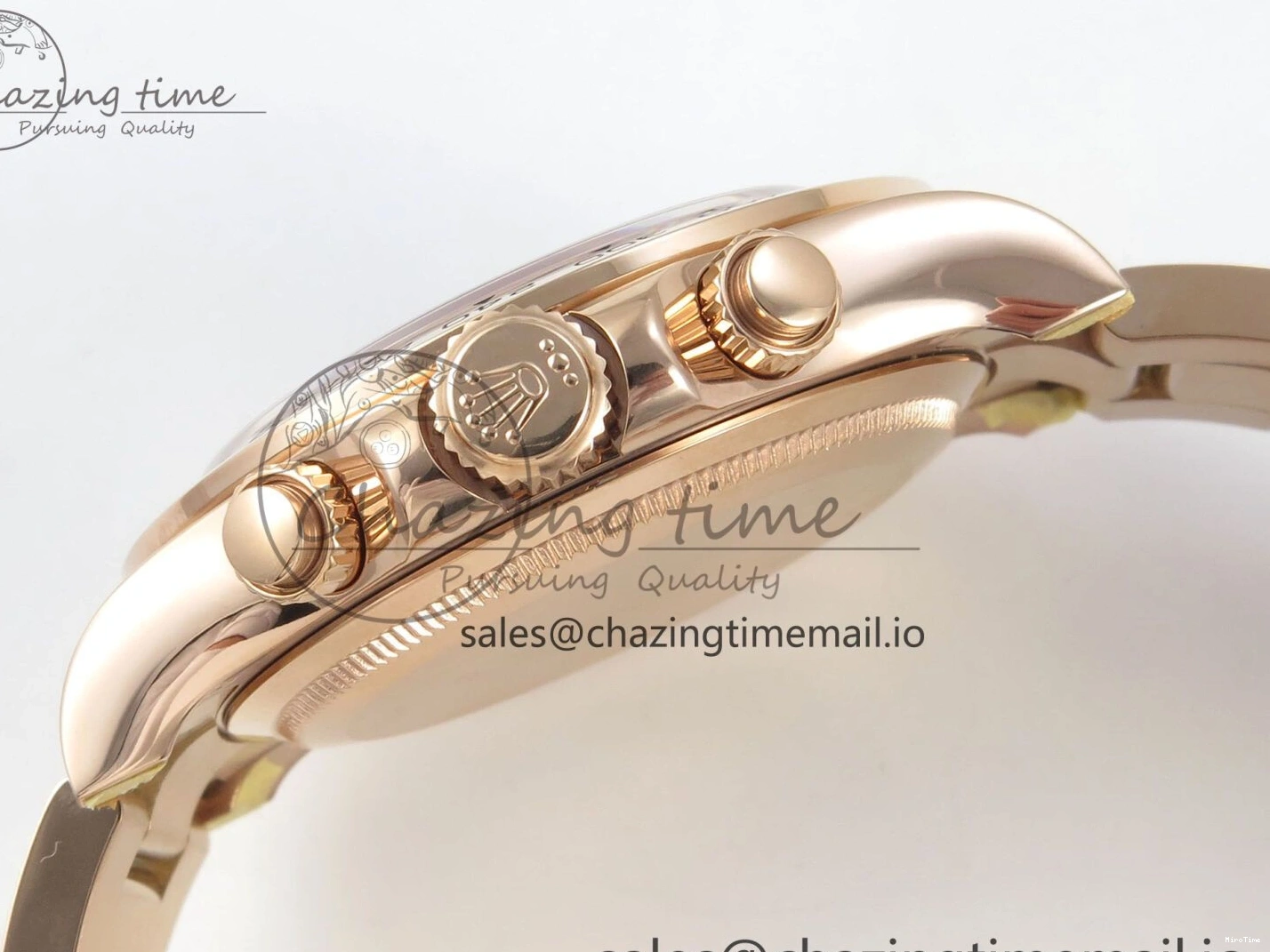 MiroTime 0130 WeatherProof Daytona 126505 RG Clean 1:1 Best Edition RG Champagne Stick Dial on RG Bracelet Super Clone DD 248